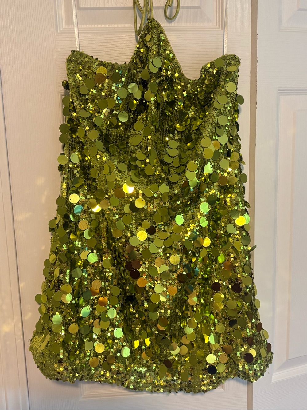 Princess Polly Lime Green Sequin Mini Dress - Picture 2 of 5